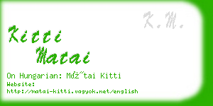 kitti matai business card